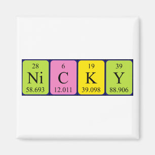 Nicky periodieke table name magnet magneet