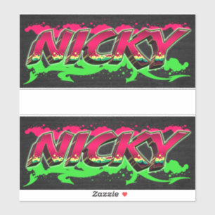 Nicky prénom nom autocollant graffiti sticker