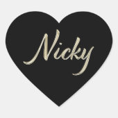 Nicky white gold Handwriting Autocollant coeur (Devant)
