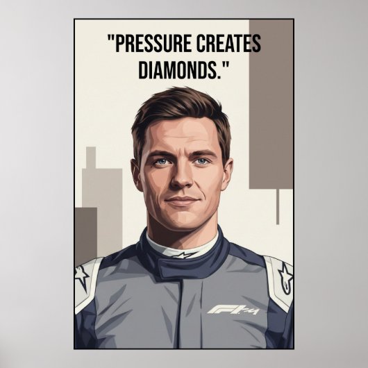 Nico Hülkenberg Racing Vector - Motivational Poster (Voorkant)