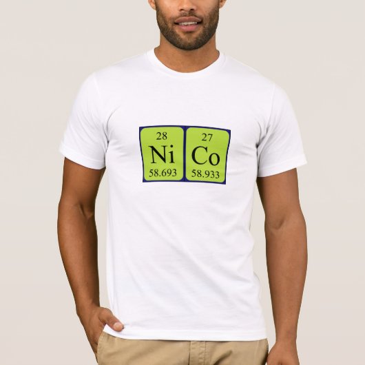 Nico periodiek table name shirt (Voorkant)
