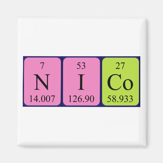 Nico periodieke table name magnet magneet (Voorkant)