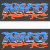 Nico Vorname Name Graffiti Aufkleber Sticker (Voorkant)