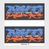 Nico Vorname Name Graffiti Aufkleber Sticker (Vel)