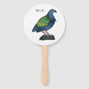 Nicobar duif vogel cartoon illustratie handwaaier