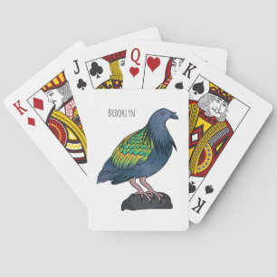 Nicobar duif vogel cartoon illustratie pokerkaarten