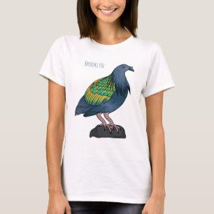 Nicobar duif vogel cartoon illustratie t-shirt