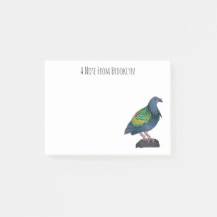 Nicobar pigeon bird cartoon illustratie post-it® notes