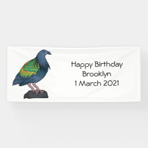 Nicobar pigeon bird cartoon illustratie spandoek