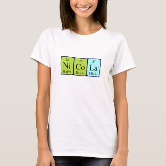 Nicola periodiek table name shirt (Voorkant)