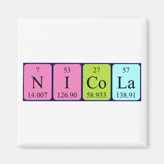 Nicola periodieke table name magnet magneet (Voorkant)