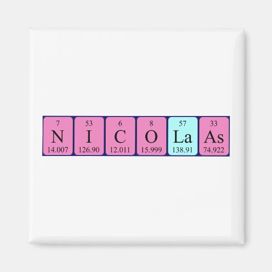 Nicolaas periodieke lijstnaam magnet magneet (Voorkant)