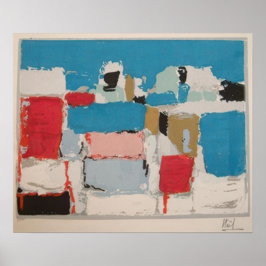 nicolas de staël - Méditerranée 01 - marina Door N Poster (Voorkant)