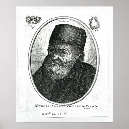 Nicolas Flamel gegraveerd door Balthazar Moncornet Poster (Voorkant)