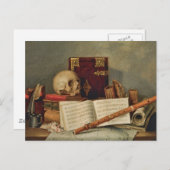 Nicolas Henri Jeaurat de Bertry Vanitas Briefkaart (Voorkant / Achterkant)