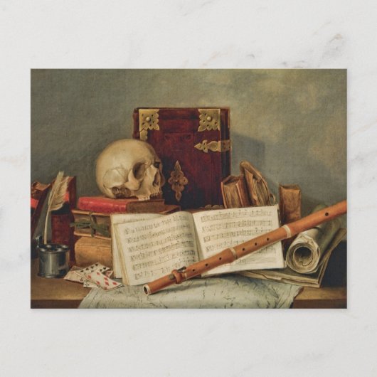 Nicolas Henri Jeaurat de Bertry Vanitas Briefkaart (Voorkant)