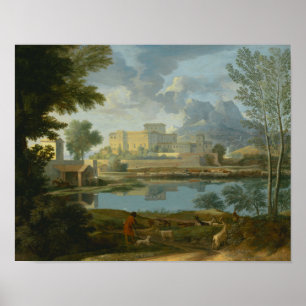 Nicolas Poussin - Landschap met kalm Poster