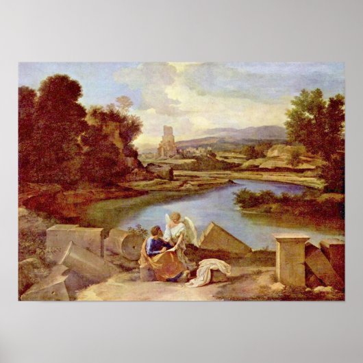 Nicolas Poussin - Landschap met St Matthew Poster (Voorkant)