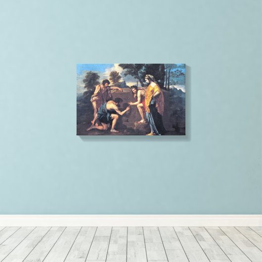 Nicolas Poussin - Schapen in Arcadia Canvas Afdruk (Insitu (Houten vloer))