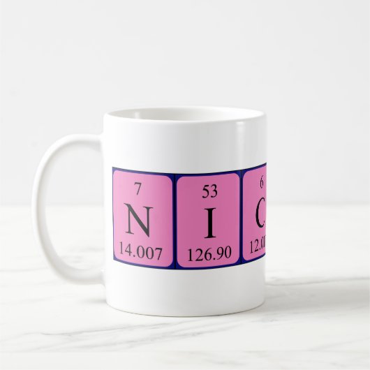 Nicolas tasse de nom de table périodique (Gauche)