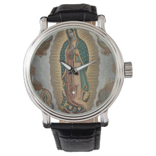 Nicolas vult de maagd van Guadalupe met de F Horloge