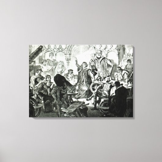 Nicolaus Copernicus legt zijn theorie uit Canvas Afdruk (Voorkant)