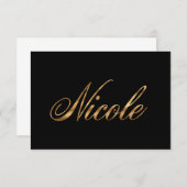 Nicole gold Design Lettering Karte (Voorkant / Achterkant)