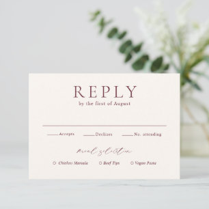 Nicole Merlot Elegant Wedding RSVP Kaartje