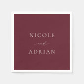 Nicole Merlot Elegant Wedding Servet (Voorkant)