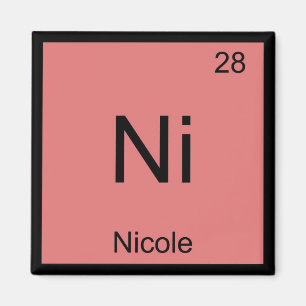 Nicole Name Chemistry Element Periodic Table Magneet