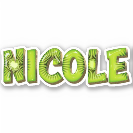 Nicole Name Kiwi Design Autocollant (Devant)