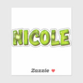 Nicole Name Kiwi Design Autocollant (Feuille)