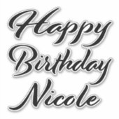 Nicole Name Vorname black Sticker Geburtstag (Voorkant)