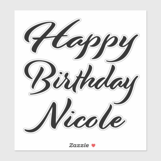 Nicole Name Vorname black Sticker Geburtstag (Vel)