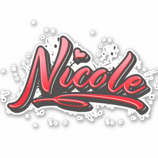 Nicole red Heart Graffiti Autocollants (Devant)