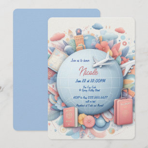 Nicole uitnodiging voor reis thema evenementen of 