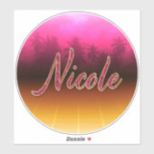 Nicole Vorname Name golden pink Aufkleber Sticker (Vel)