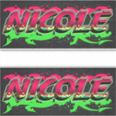 Nicole Vorname Name Graffiti Aufkleber Sticker (Voorkant)