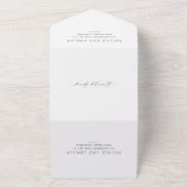 Nicole White Elegant Wedding All In One Uitnodiging (Buitenkant)