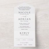Nicole White Elegant Wedding All In One Uitnodiging (Binnen)