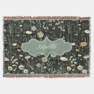 Nicolette Dark Daisy Floral Deken