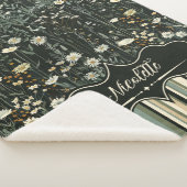 Nicolette Dark Daisy Floral Gestreept Sherpa Deken (3/4)