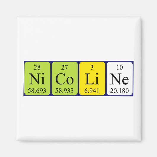 Nicoline periodieke tabelnaam magneet (Voorkant)