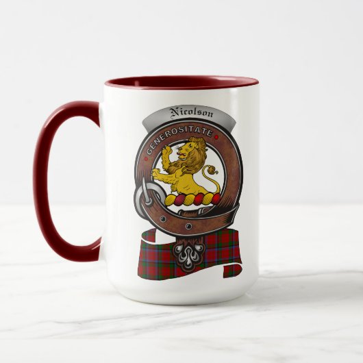 Nicolson Clan Badge Combo 15oz Mug (Gauche)