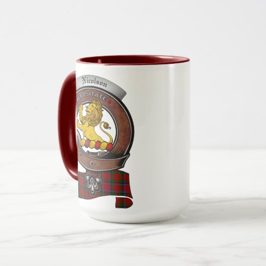 Nicolson Clan Badge Combo 15oz Mug (Devant gauche)
