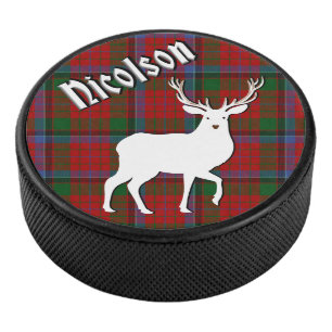 Nicolson Clan Tartan & White Stag Puck