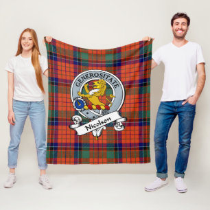 Nicolson Oude Clan Badge Tartan Schotlandse ruit Fleece Deken