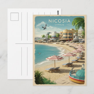 Nicosia, Hoofdstad van Cyprus Vintage souvenir cad Briefkaart