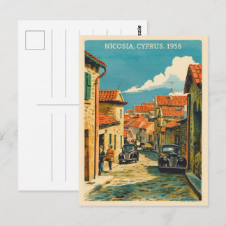 Nicosia, Hoofdstad van Cyprus Vintage souvenir cad Briefkaart
