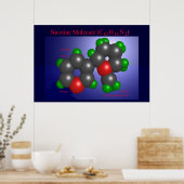 Nicotine Molecule (afdruk) Poster (Keuken)